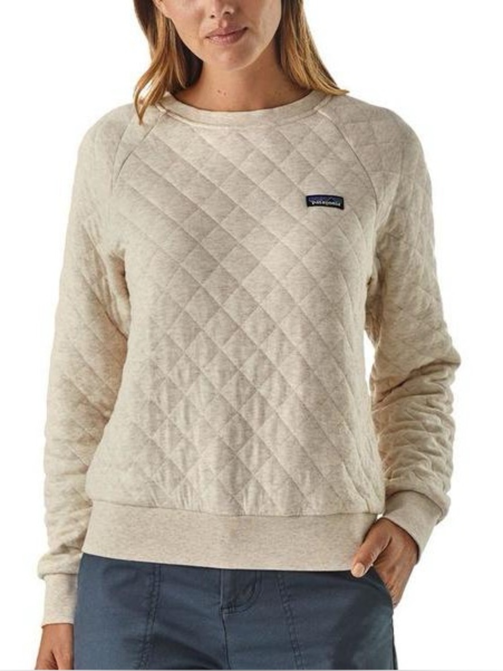 Patagonia Quilted Crewneck Sweatshirt in Light Cream